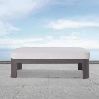 Sedona Outdoor Coffee Table, Sunbrella Cast Pumice And Bronze Aluminum
