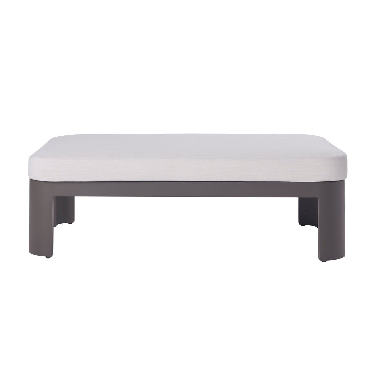 Sedona Outdoor Coffee Table, Sunbrella Cast Pumice And Bronze Aluminum