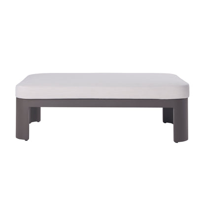 Sedona Outdoor Coffee Table, Sunbrella Cast Pumice And Bronze Aluminum