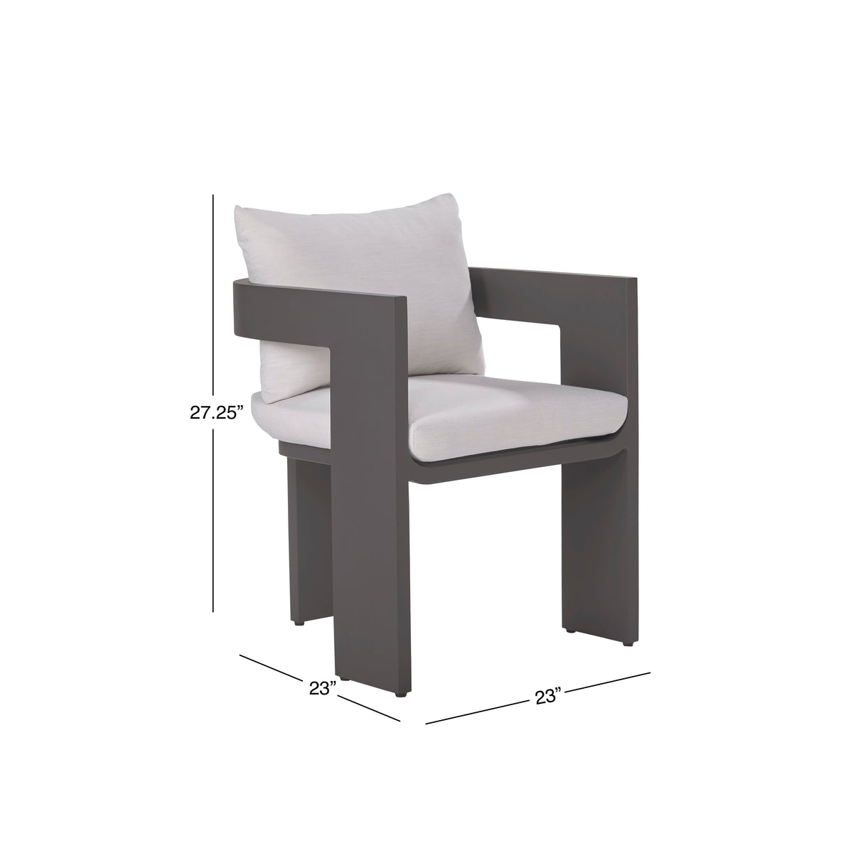 Sedona Outdoor Dining Chair Set Of 2, Sunbrella Cast Pumice And Bronze Aluminum