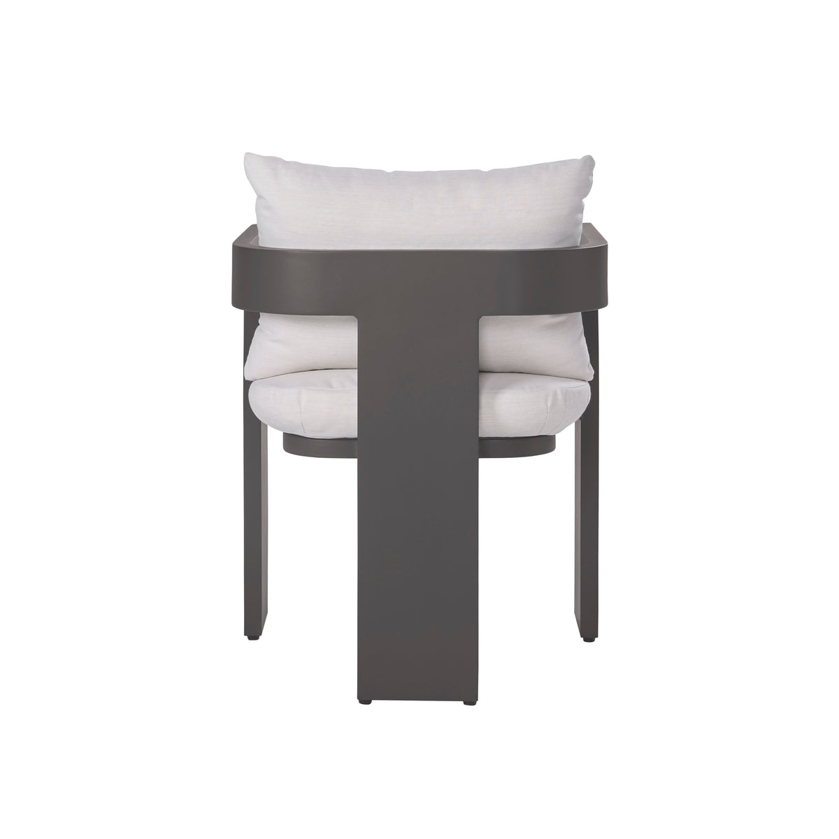 Sedona Outdoor Dining Chair Set Of 2, Sunbrella Cast Pumice And Bronze Aluminum