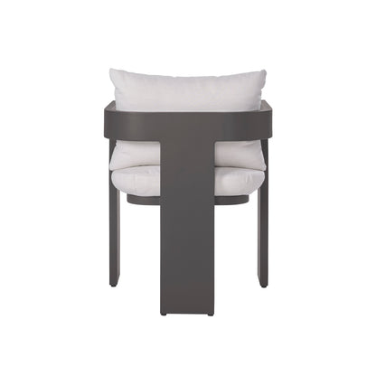 Sedona Outdoor Dining Chair Set Of 2, Sunbrella Cast Pumice And Bronze Aluminum