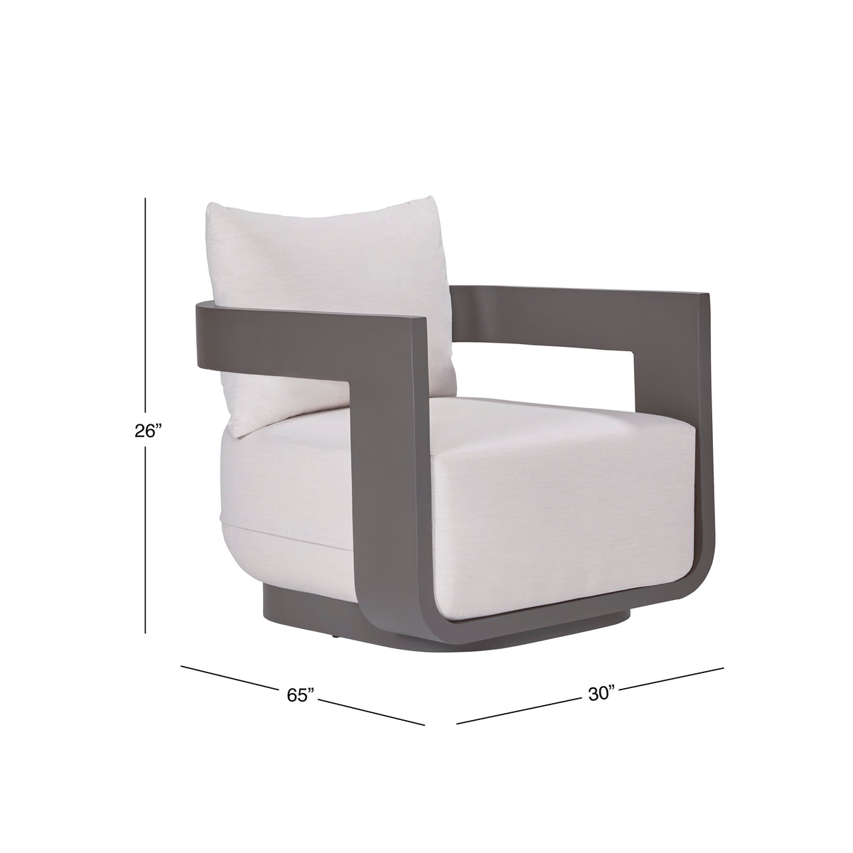 Sedona Outdoor Swivel Chair, Sunbrella Cast Pumice And Bronze Aluminum