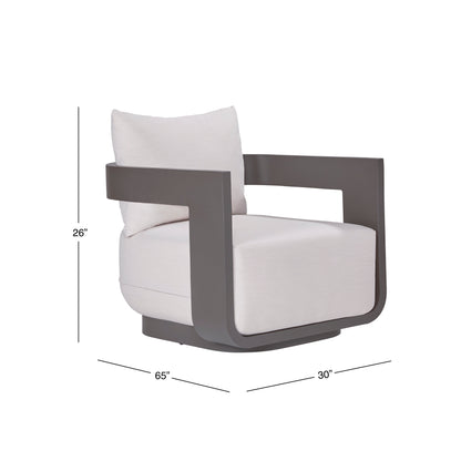 Sedona Outdoor Swivel Chair, Sunbrella Cast Pumice And Bronze Aluminum