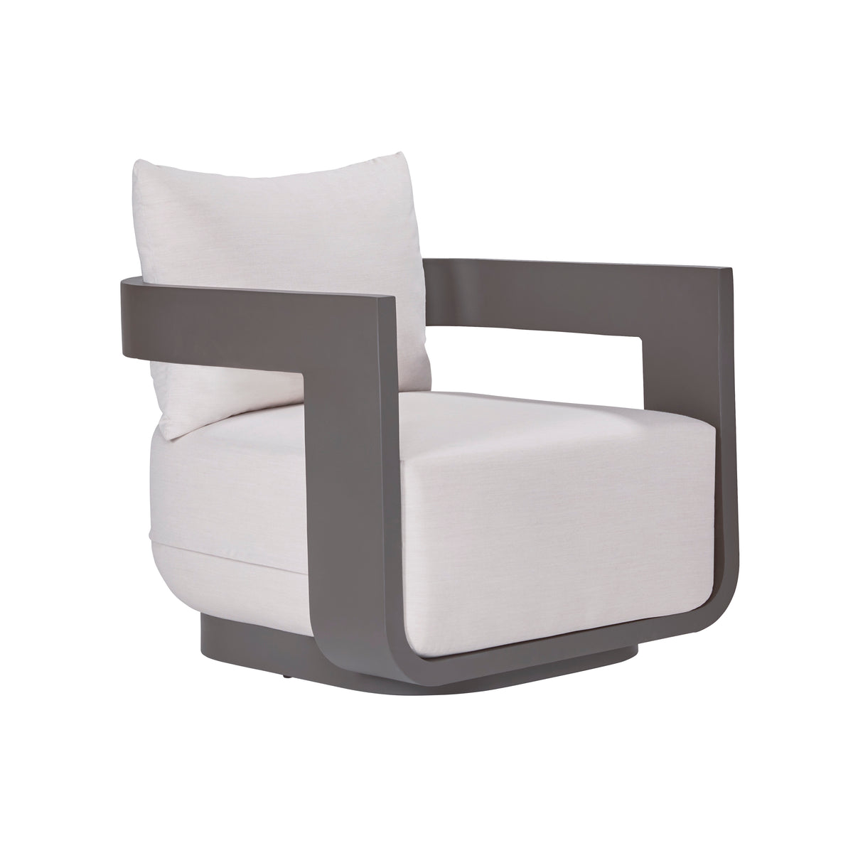 Sedona Outdoor Swivel Chair, Sunbrella Cast Pumice And Bronze Aluminum