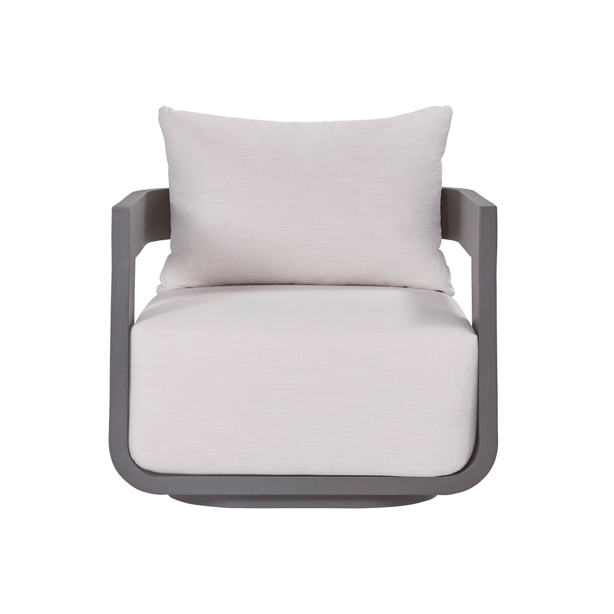 Sedona Outdoor Swivel Chair, Sunbrella Cast Pumice And Bronze Aluminum