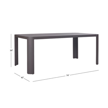 Sedona Outdoor 74In Dining Table, Bronze Aluminum
