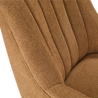 Bristol Fabric Channeled Swivel Chair, Orange