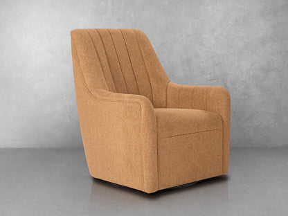 Bristol Fabric Channeled Swivel Chair, Orange