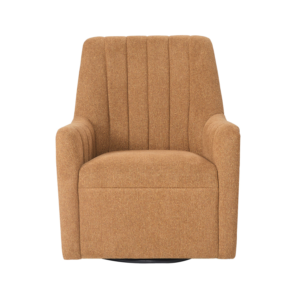 Bristol Fabric Channeled Swivel Chair, Orange