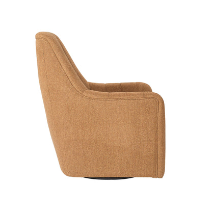 Bristol Fabric Channeled Swivel Chair, Orange