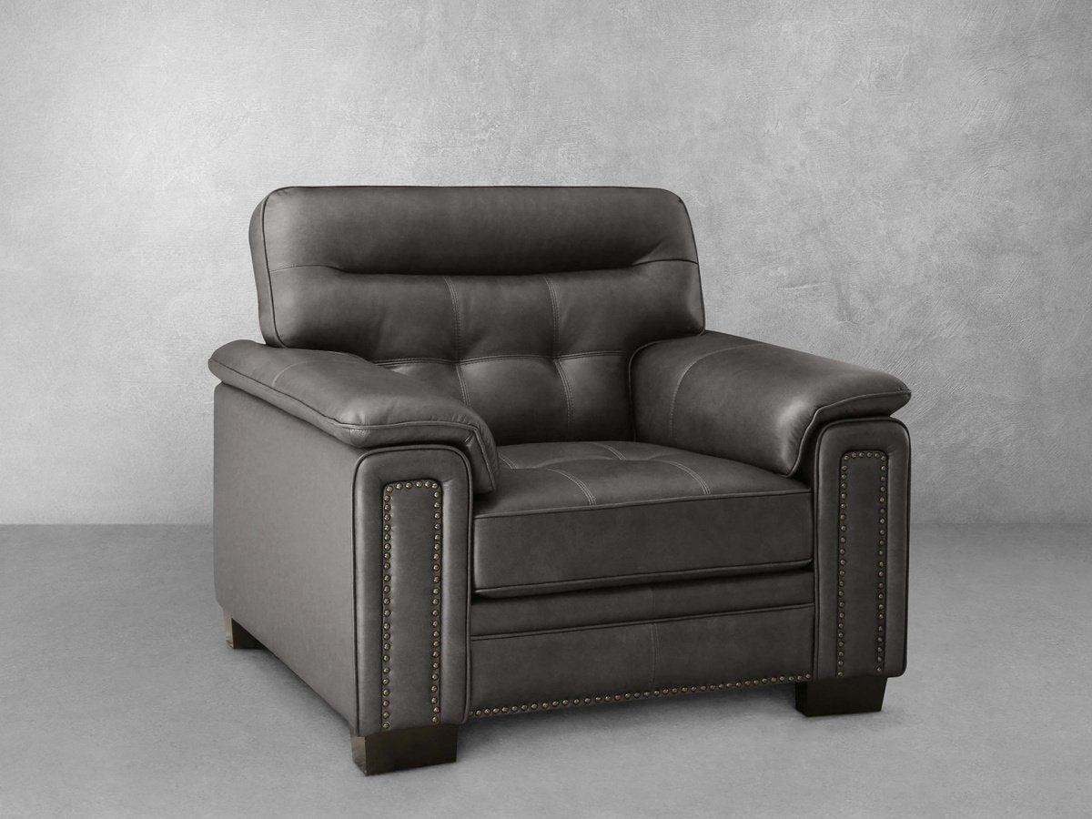Harrison Leather Chair - Gray