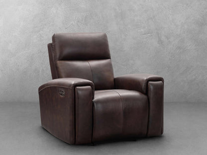 Keegan Leather Power Recliner - Brown