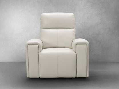 Keegan Leather Power Recliner - Ivory