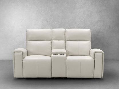 Keegan Power Reclining Leather Loveseat - Ivory