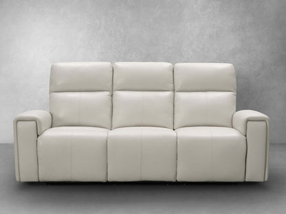 Keegan Power Reclining Leather Sofa - Ivory
