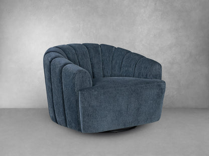 Burke Fabric Swivel Chair, Blue