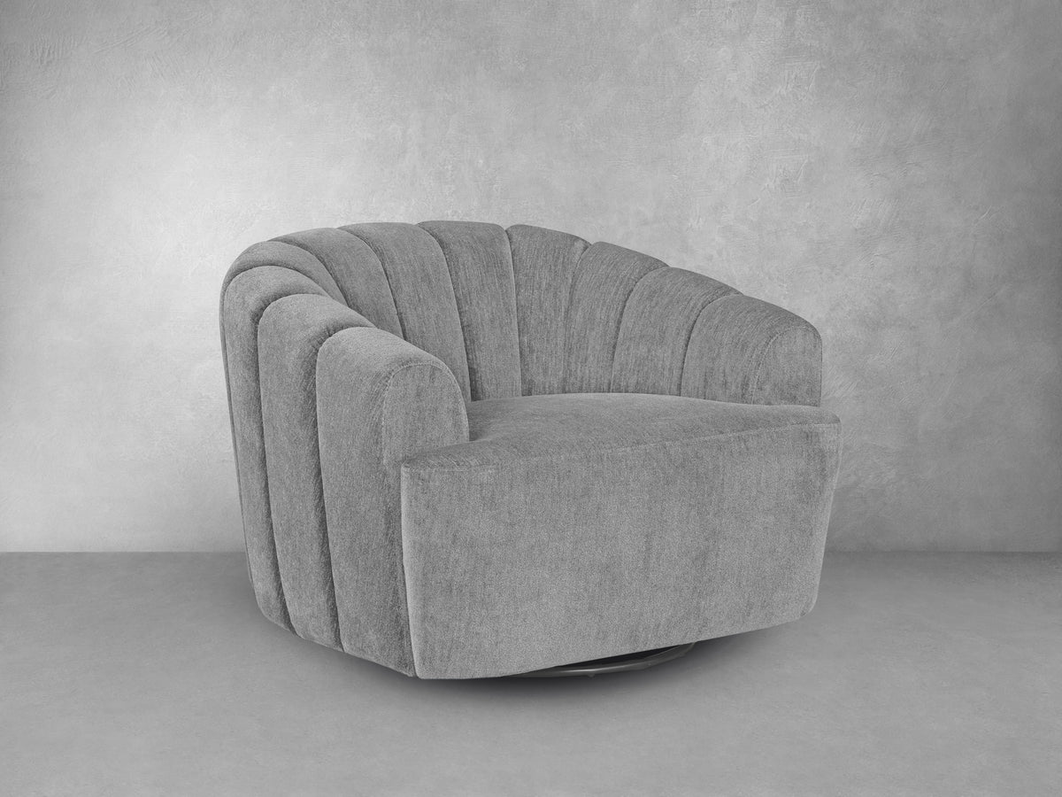 Burke Fabric Swivel Chair, Gray