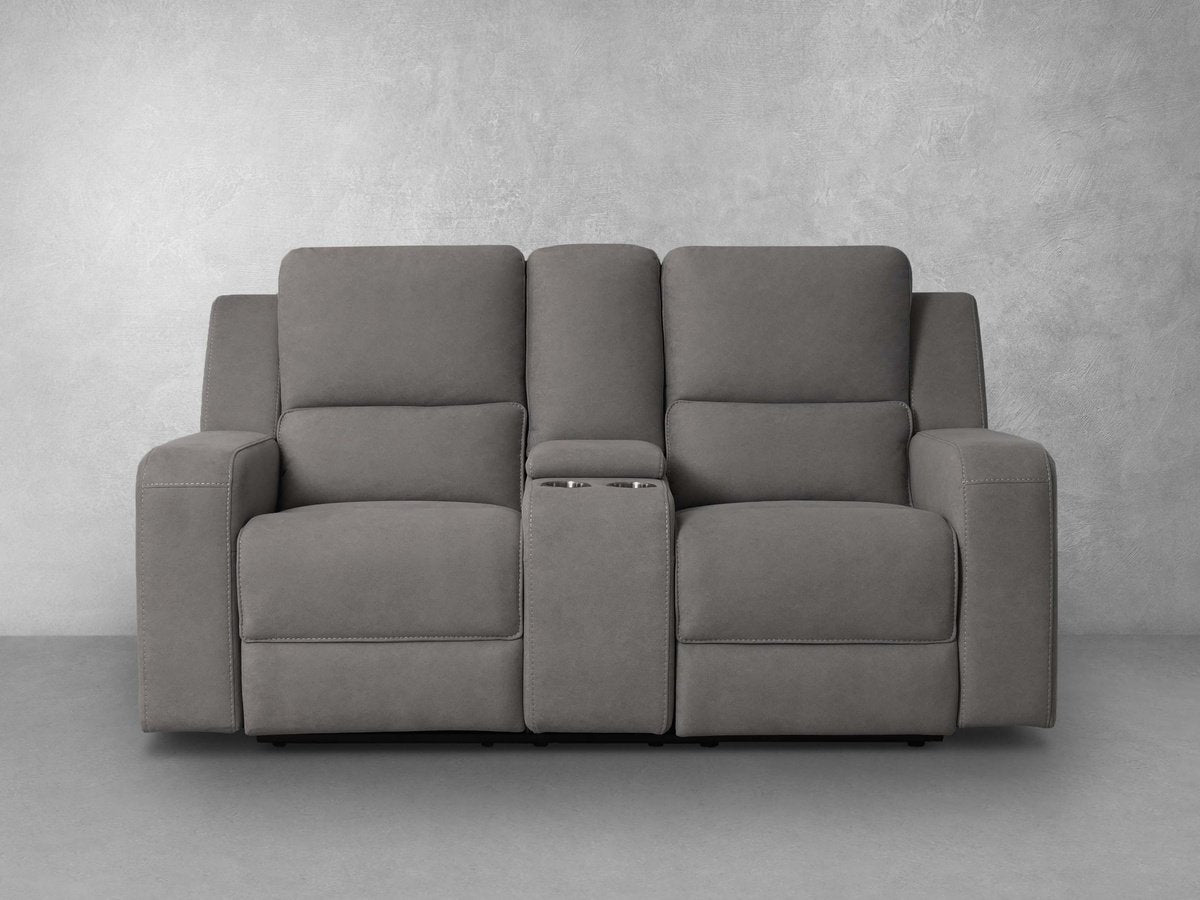 Margaret Fabric Manual Reclining Loveseat - Charcoal