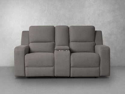 Margaret Fabric Manual Reclining Loveseat - Charcoal