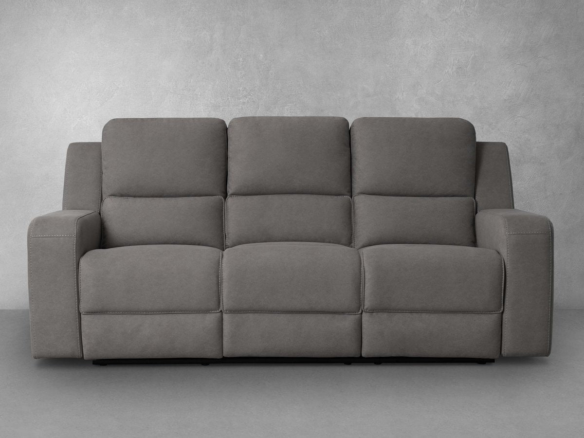 Margaret Fabric Manual Reclining Sofa with Console - Charcoal