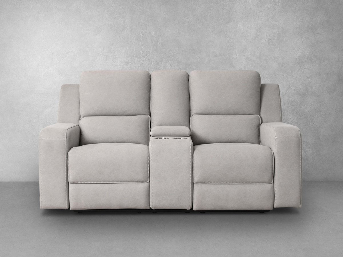 Margaret Fabric Manual Reclining Loveseat - Gray