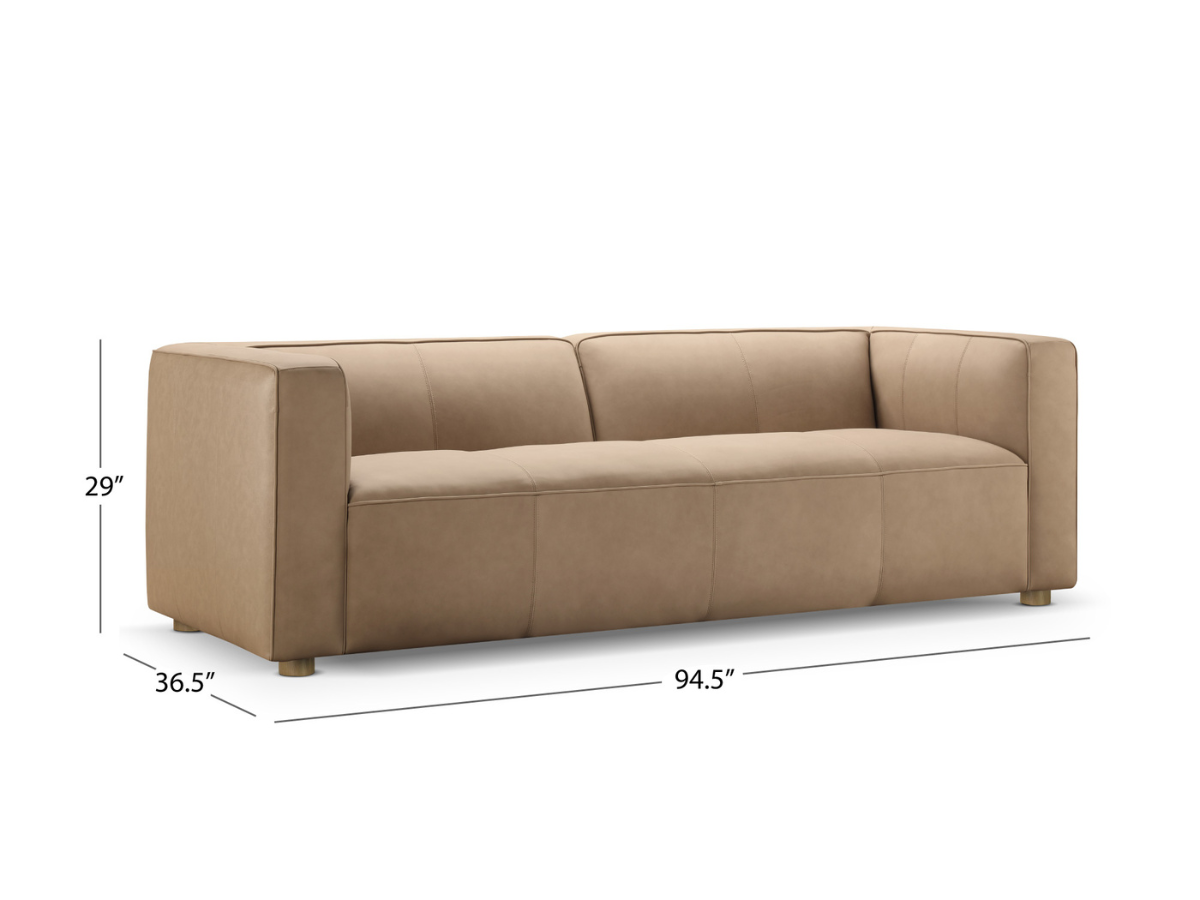 Matteo Nubuck Leather Sofa - Saddle