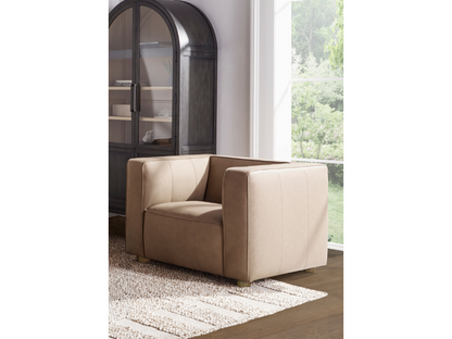 Matteo Nubuck Leather Chair - Saddle