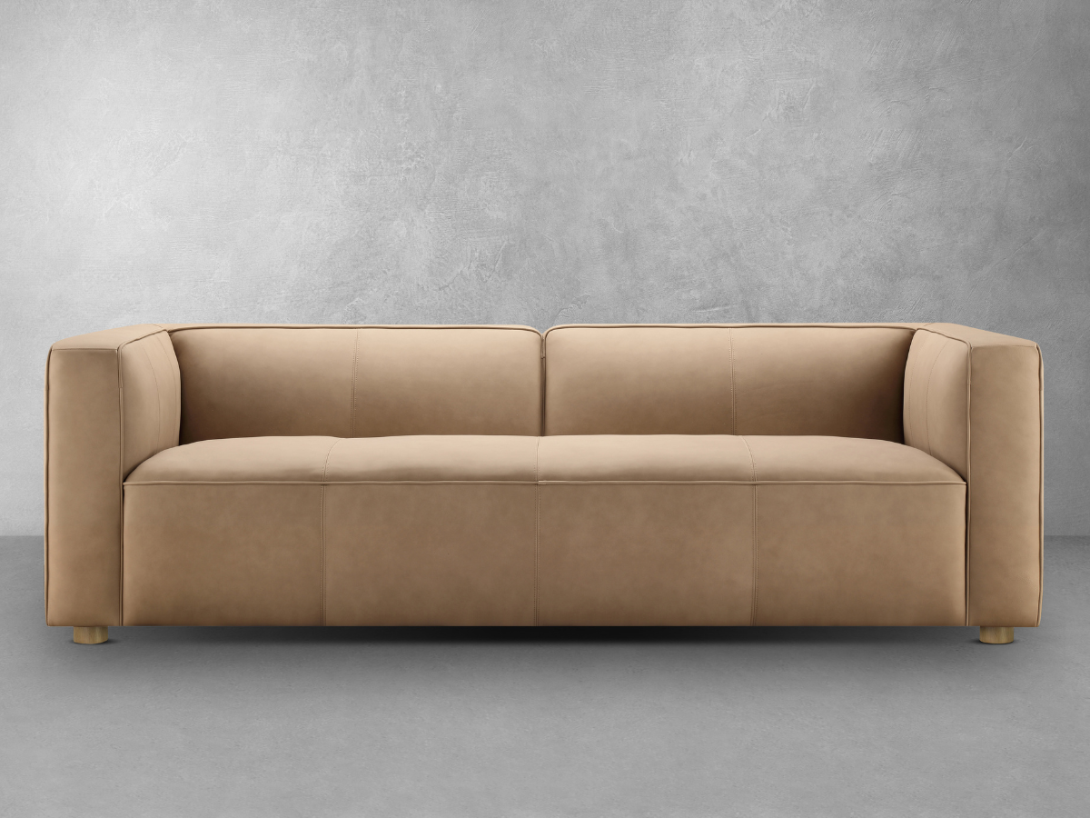 Matteo Nubuck Leather Sofa - Saddle