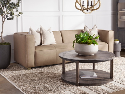 Matteo Nubuck Leather Sofa - Saddle
