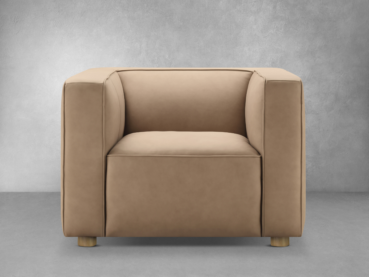 Matteo Nubuck Leather Chair - Saddle