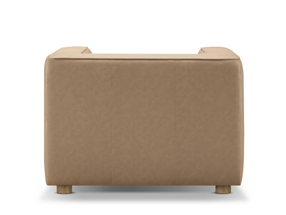 Matteo Nubuck Leather Chair - Saddle