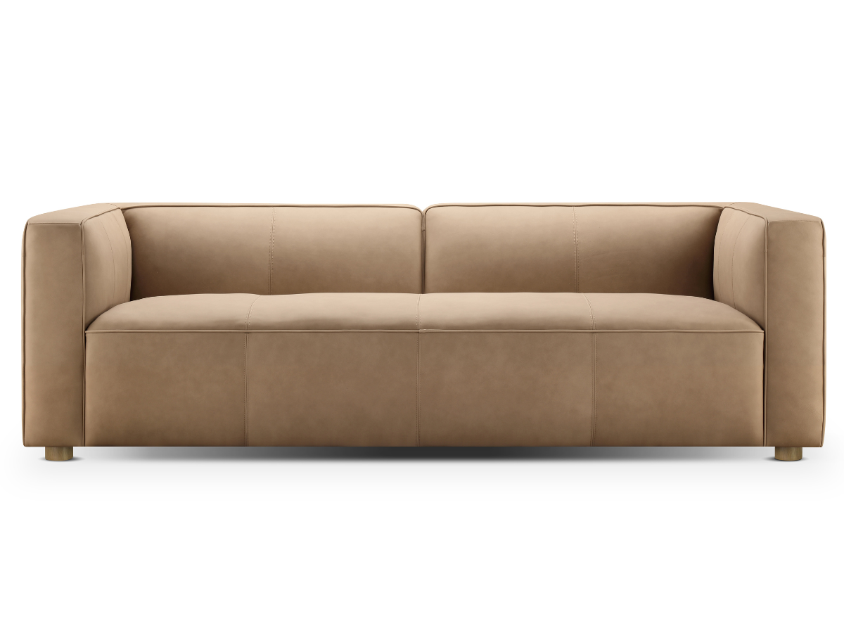 Matteo Nubuck Leather Sofa - Saddle