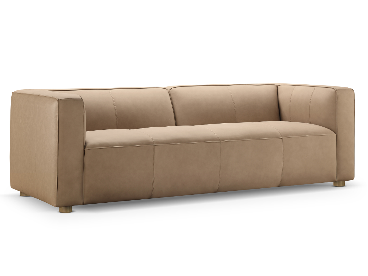 Matteo Nubuck Leather Sofa - Saddle