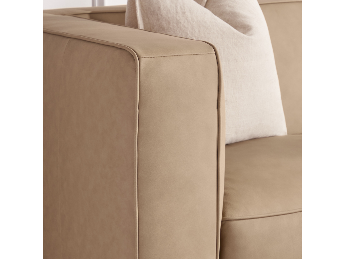 Matteo Nubuck Leather Sofa - Saddle
