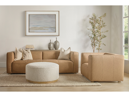 Matteo Nubuck Leather Sofa - Saddle