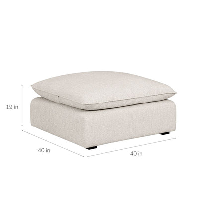 Luxe Boucle Ottoman, Oat