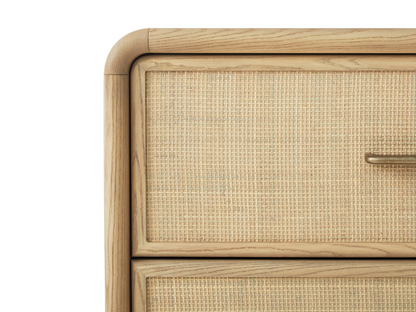 Pauline 6-Drawer Oak & Natural Cane Dresser - Blonde