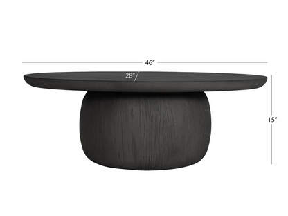 Pauline 46"W Oak Coffee Table - Black