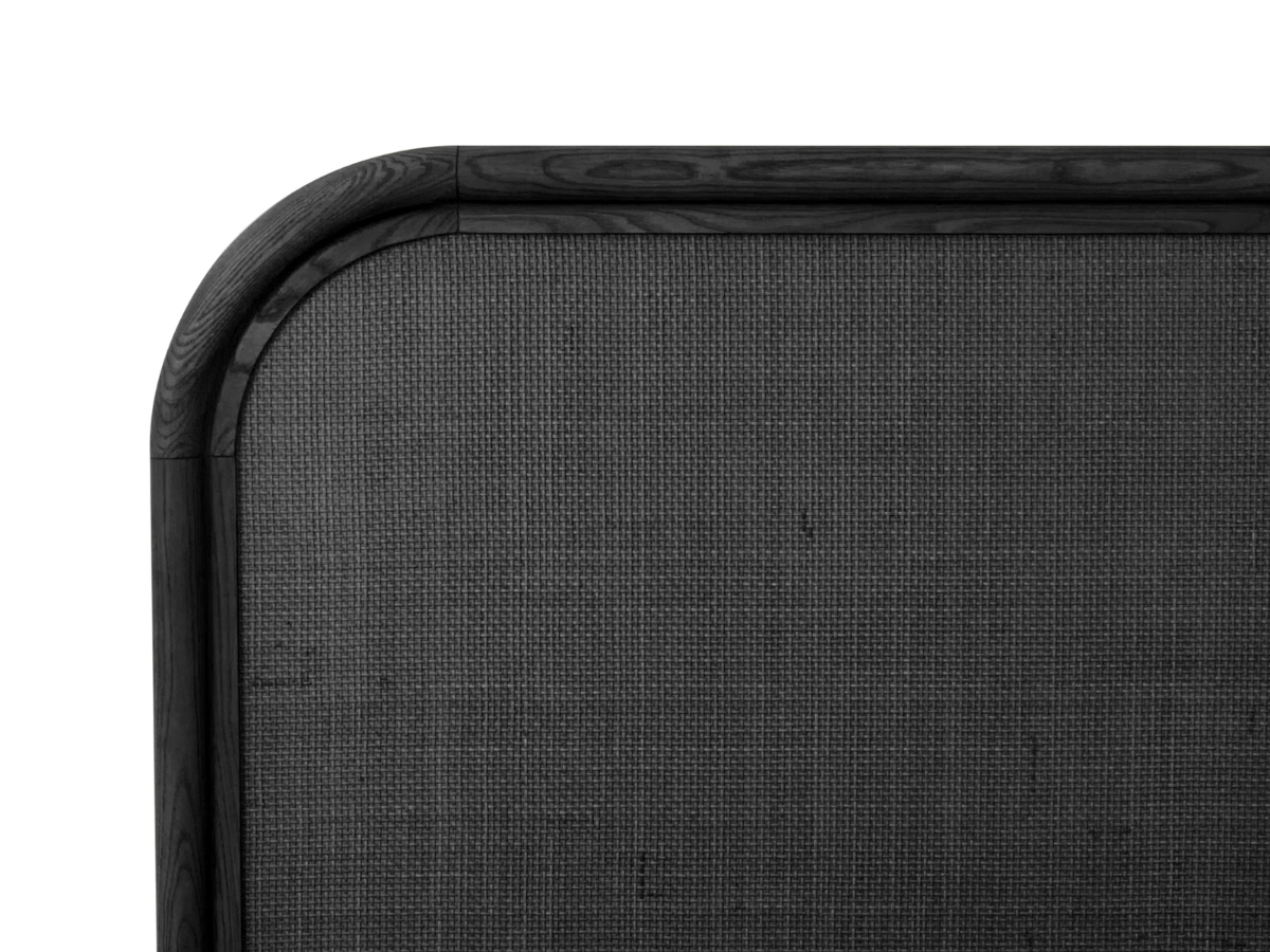 Pauline Oak & Natural Cane Bed - Black - King
