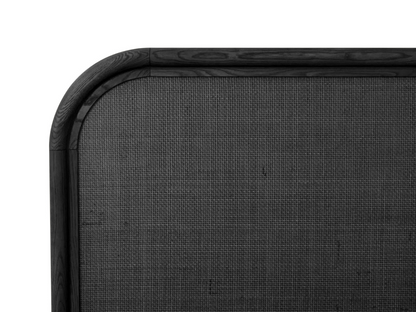 Pauline Oak & Natural Cane Bed - Black - King