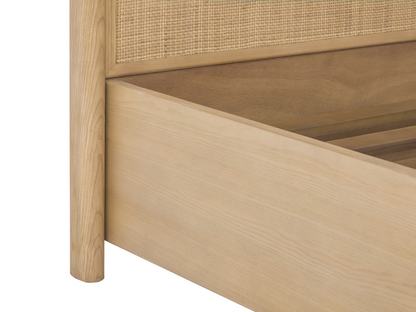 Pauline Oak & Natural Cane Bed - Blonde - Queen