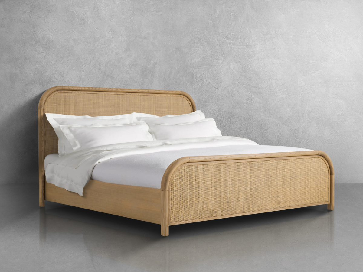 Pauline Oak & Natural Cane Bed - Blonde - Queen