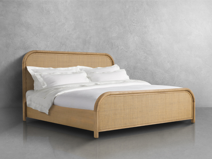 Pauline Oak & Natural Cane Bed - Blonde - Queen
