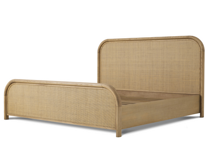 Pauline Oak & Natural Cane Bed - Blonde - Queen