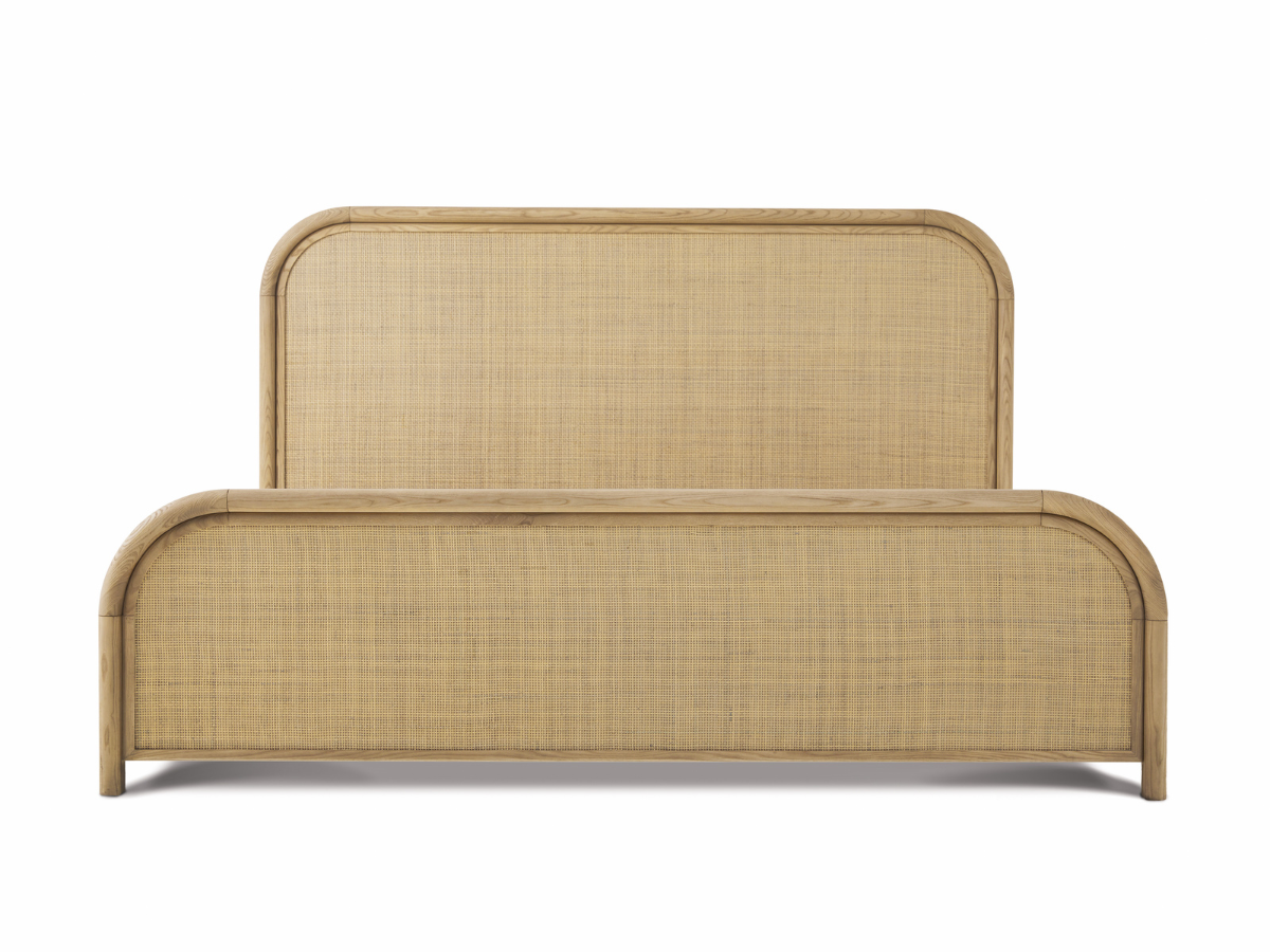 Pauline Oak & Natural Cane Bed - Blonde - Queen