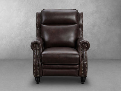 Pollenzo Leather Pushback Recliner - Brown