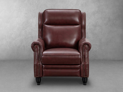 Pollenzo Leather Pushback Recliner - Red