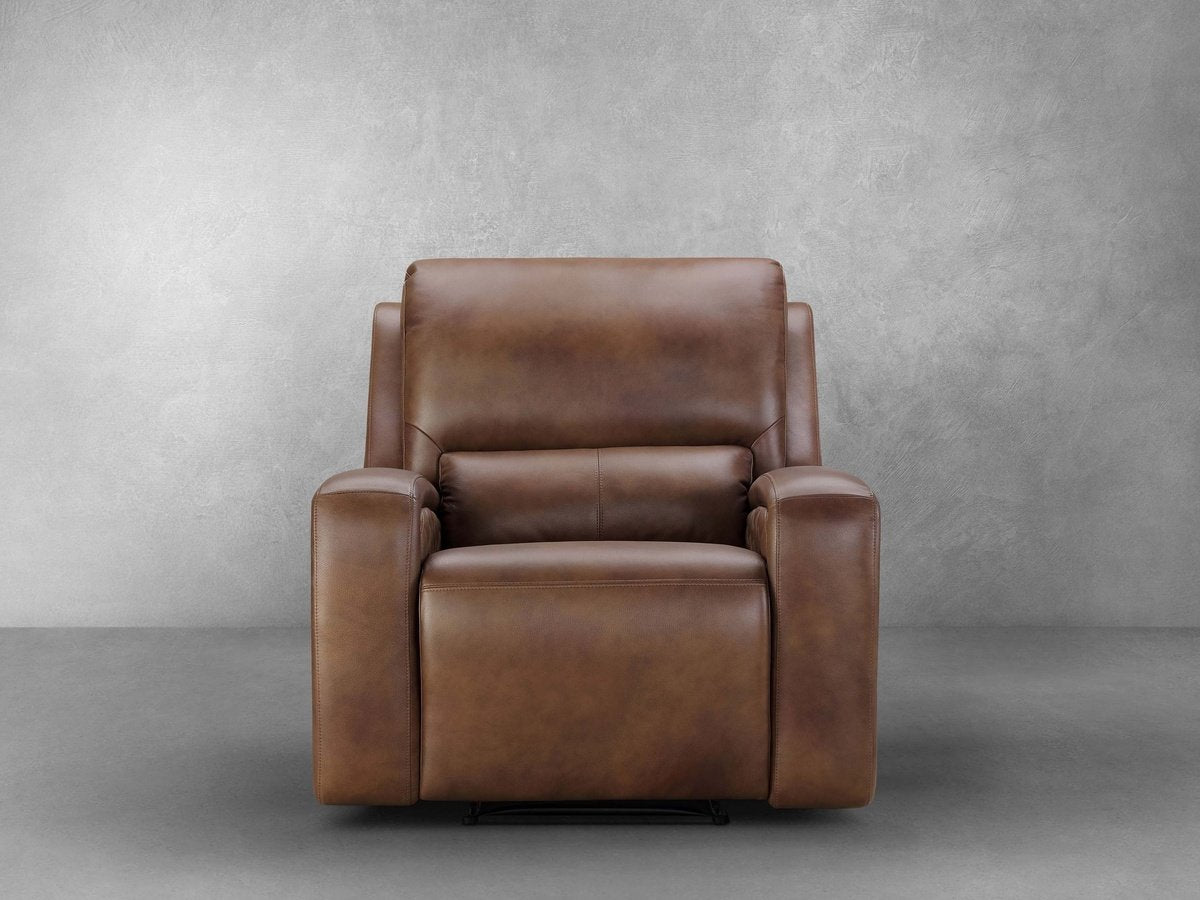 Raymond Leather Power Recliner - Camel