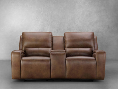 Raymond Leather Power Reclining Loveseat - Camel